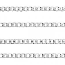 Stainless steel 7mm belcher chain curb links Silver